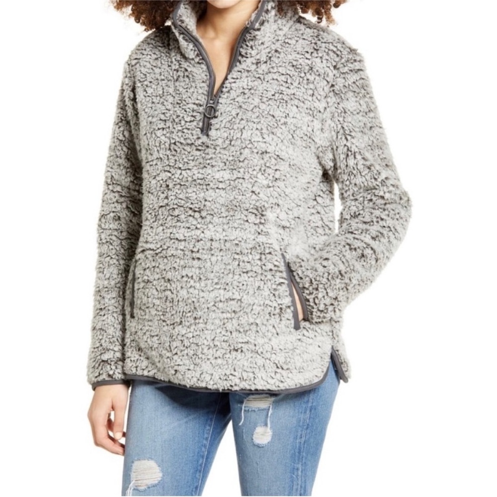 Thread & Supply Gray Turtleneck Sherpa Jacket - Picture 4 of 5